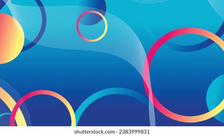 Abstract minimal gradient geometric circle background. Dynamic shapes composition