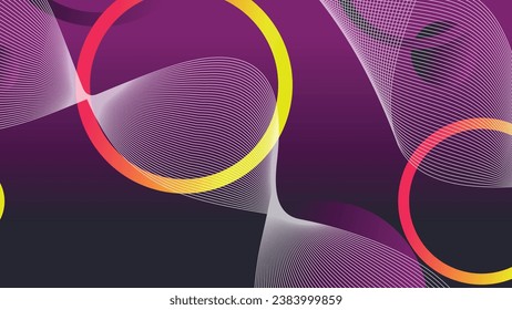 Abstract minimal gradient geometric circle background. Dynamic shapes composition