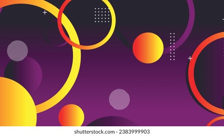 Abstract minimal gradient geometric circle background. Dynamic shapes composition
