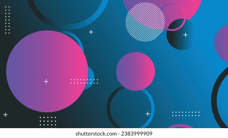 Abstract minimal gradient geometric circle background. Dynamic shapes composition