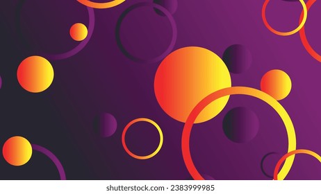 Abstract minimal gradient geometric circle background. Dynamic shapes composition