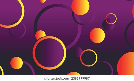 Abstract minimal gradient geometric circle background. Dynamic shapes composition