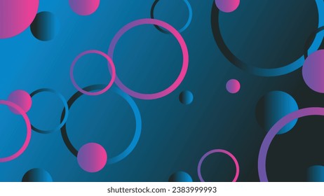 Abstract minimal gradient geometric circle background. Dynamic shapes composition