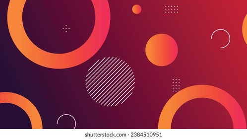 Abstract minimal gradient geometric circle background. Dynamic shapes composition
