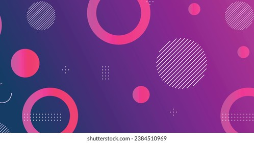Abstract minimal gradient geometric circle background. Dynamic shapes composition