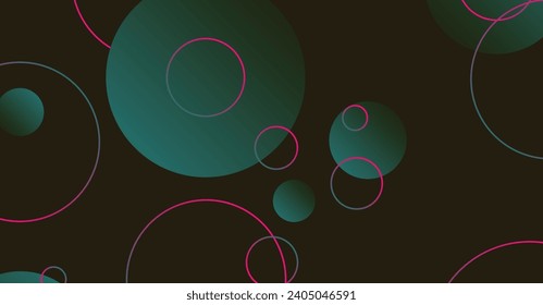 Abstract minimal gradient geometric circle background. Dynamic shapes composition