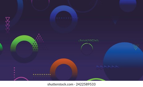 Abstract minimal gradient geometric circle background. Dynamic shapes composition