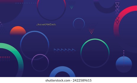 Abstract minimal gradient geometric circle background. Dynamic shapes composition