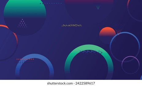 Abstract minimal gradient geometric circle background. Dynamic shapes composition