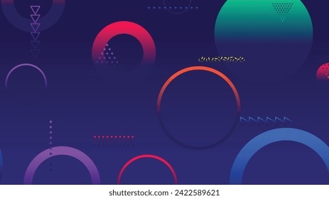 Abstract minimal gradient geometric circle background. Dynamic shapes composition