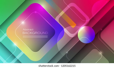 Abstract minimal gradient shapes and geometric pattern composition. Colorful gradient background. Vector abstract modern graphic design for template, poster, wallpaper, flyer, banner