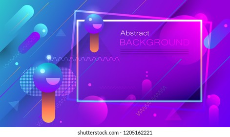 Abstract minimal gradient shapes and geometric pattern composition. Colorful gradient background. Vector abstract modern graphic design for template, poster, wallpaper, flyer, banner