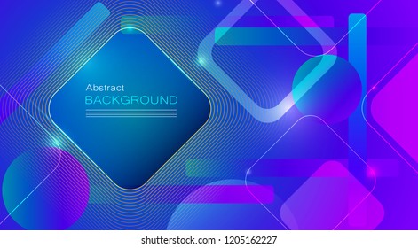 Abstract minimal gradient shapes and geometric pattern composition. Colorful gradient background. Vector abstract modern graphic design for template, poster, wallpaper, flyer, banner