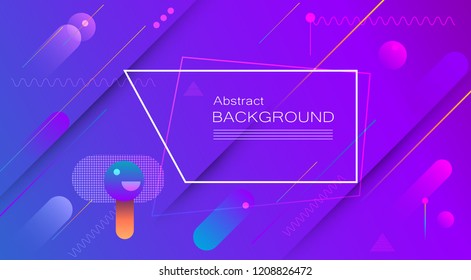Abstract minimal gradient shapes and geometric pattern composition. Colorful gradient background. Vector abstract modern graphic design for template, poster, wallpaper, flyer, banner