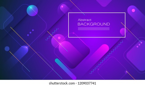 Abstract minimal gradient shapes and geometric pattern composition. Colorful gradient background. Vector abstract modern graphic design for template, poster, wallpaper, flyer, banner