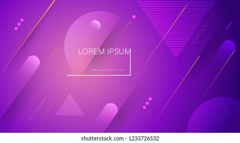 Abstract minimal gradient shapes and geometric pattern composition. Colorful gradient background. Vector abstract modern graphic design for template, poster, wallpaper, flyer, banner