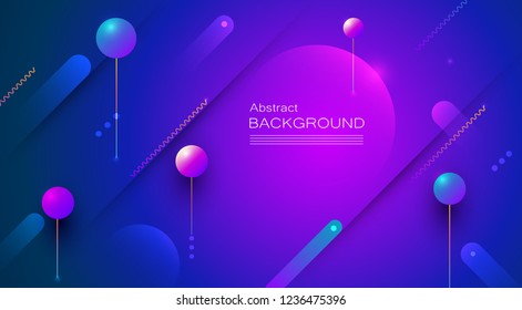 Abstract minimal gradient shapes and geometric pattern composition. Colorful gradient background. Vector abstract modern graphic design for template, poster, wallpaper, flyer, banner