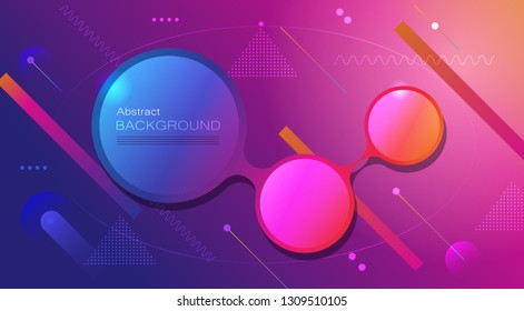 Abstract minimal gradient shapes and geometric pattern composition. Colorful gradient background. Vector abstract modern graphic design for template, poster, wallpaper, flyer, banner