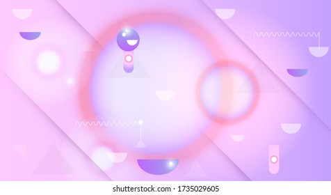 Abstract minimal gradient shapes and geometric pattern composition. Colorful gradient background. Vector abstract modern graphic design for template, poster, wallpaper, flyer, banner