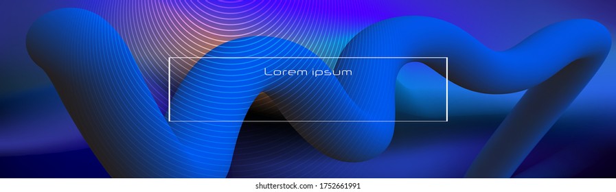 Abstract minimal graphic design, liquid and flow dynamic, wave shape. Vector art illustration trendy 3d fluid shape and blend color with gradient background for poster, banner template or cover