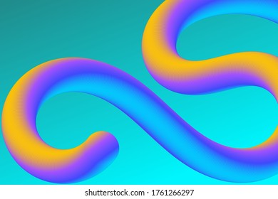 Abstract minimal graphic design, liquid and flow dynamic, wave shape. Vector art illustration trendy 3d fluid shape and blend color with gradient background for poster, banner template or cover