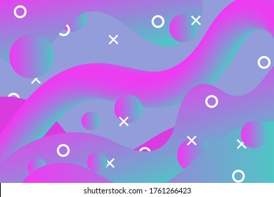 Abstract minimal graphic design, liquid and flow dynamic, wave shape. Vector art illustration trendy 3d fluid shape and blend color with gradient background for poster, banner template or cover