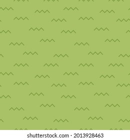 Abstract minimal grass texture seamless vector pattern. Cartoon style green lawn, field, turf illustration with zig zag lines. Repeating background, backdrop wallpaper endless texture print.