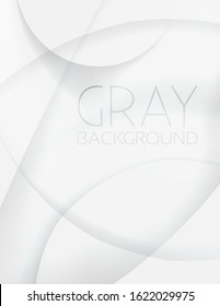 Abstract minimal grey and white backgound with transparent rounded shapes. Subtle vector graphic pattern