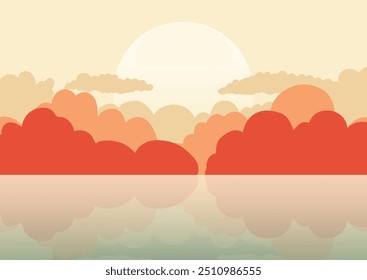 abstract minimal hand drawn landscape background design
