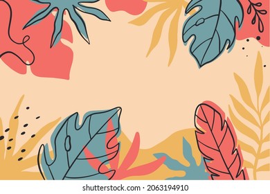 Abstract minimal hand-drawn background vector. 