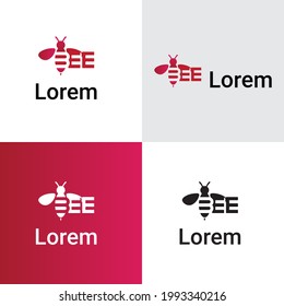 Abstract and minimal honey bee logo design template