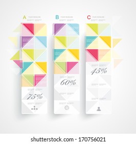 Abstract Minimal Ifographic Design on rhombus style . Can be used for infographics, numbered banners, cutout lines, website layout. 