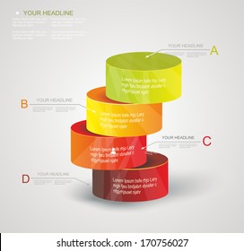 Abstract Minimal Ifographic Design on cylinder style. Can be used for infographics, numbered options, steps to success, website layout. 