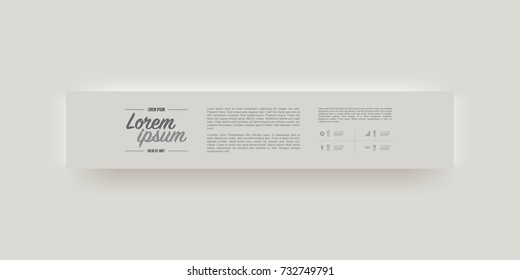 Abstract minimal infographic banner design with sample text and web icons. Eps 10 stock vector illustration 