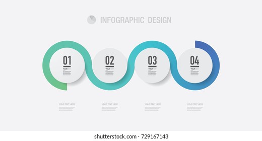 Abstract minimal infographic design circles with numbers and your text. Eps 10 stock vector illustration 