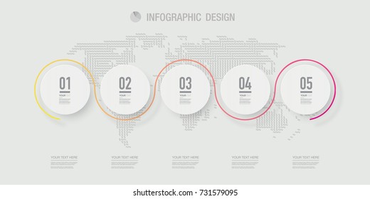 Abstract minimal infographic design circles with numbers and your text. Eps 10 stock vector illustration 