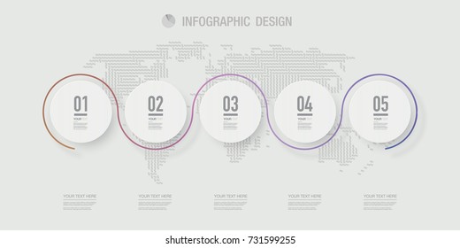 Abstract minimal infographic design circles with numbers and your text. Eps 10 stock vector illustration 