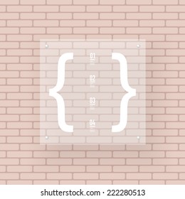 Abstract Minimal Infographic Text Box Design With Bracket And Your Text On Brick Wall Background   Eps 10 Stock Vector Illustration 