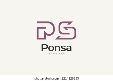 Abstract and Minimal Initial P and S Logo Design with Arrow Symbol. PS Logo with Minimalist Concept. Suitable for Business or Technology Logo