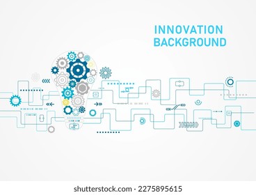 abstract
Minimal Innovation Technology Background The light bulb has a cog inside. Blue lines with dots and elements, gray background.