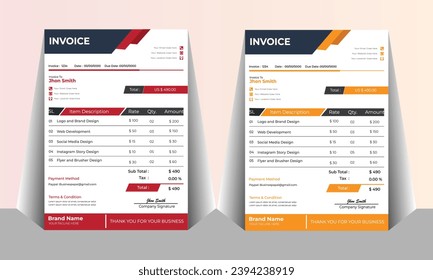 Abstract minimal  invoice template vector design