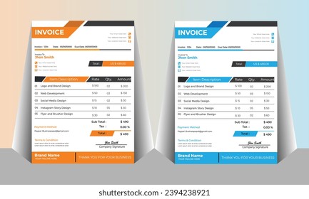 Abstract minimal  invoice template vector design