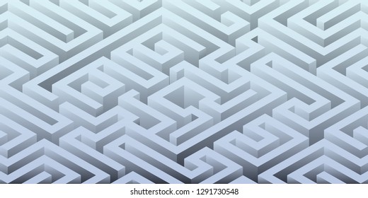 Abstract minimal labyrinth design from above. Eps 10 stock vector illustration 