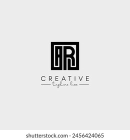 Abstract Minimal Letter AR RA Initial Based Stylish Monogram Logo Design Vector.