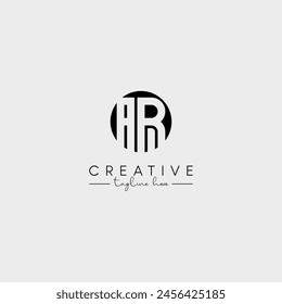 Abstrakter Minimalbuchstabe AR RA Startseite Stylish Monogram Logo Design Vektorgrafik.