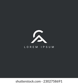 Abstract minimal letter CA AC icon logo vector symbol.