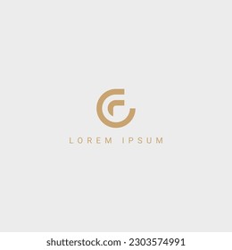 Abstract minimal letter CF FC icon logo vector symbol.