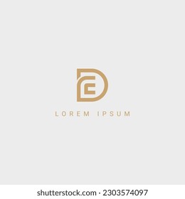 Abstract minimal letter DE ED icon logo vector symbol.