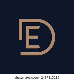 Abstract minimal letter DE ED icon logo vector symbol