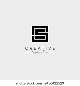 Abstract Minimal Letter ES SE Initial Based Stylish Monogram Logo Design Vector.